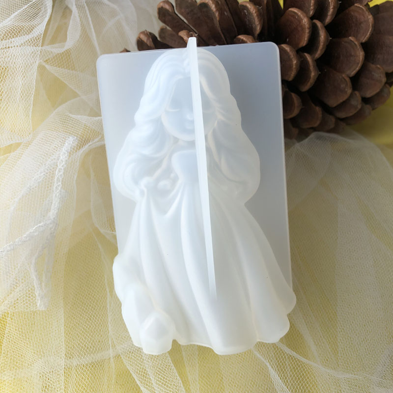 Candle Making Products - 3D น่ารักเจ้าหญิงซิลิโคนเทียนแม่พิมพ์ Angel สาวสบู่เรซิ่นพลาสเตอร์ทําแม่พิมพ์ DIY มนุษย์ช็อกโกแลตเบเกอรี่เครื่องมือตกแต่งบ้านของขวัญ