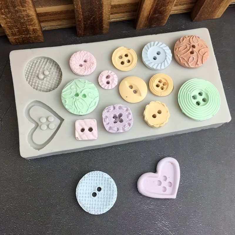 Candle Making Products - แม่พิมพ์ซิลิโคนรูปทรงกระดุม แม่พิมพ์ซิลิโคนสำหรับทำสบู่และเทียน อุปกรณ์ตกแต่ง