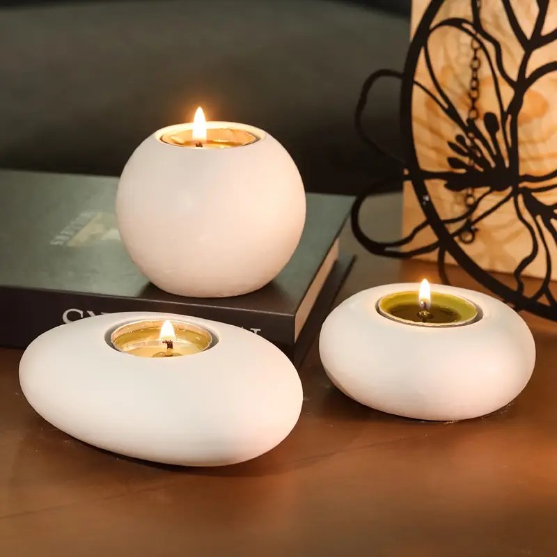 Candle Making Moulds - ที่ใส่เทียนทีไลท์แม่พิมพ์ซิลิโคนเรซิน,ลูกบอลคริสตัล/ทรงกลมอีพ็อกซี่เรซินแม่พิมพ์,รูปไข่ยิปซั่มคอนกรีตกระถางดอกไม้ทำแม่พิมพ์