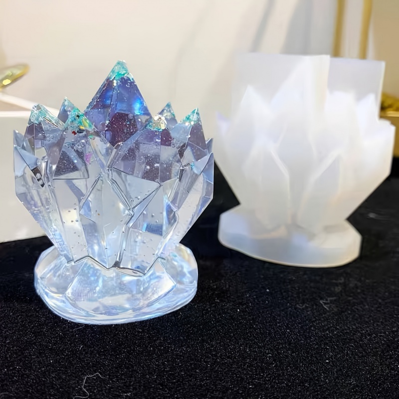 Candle Making Moulds - 1 pcCrystal Cluster ตกแต่งแม่พิมพ์ซิลิโคนเทียนลูกตุ้มเครื่องประดับซิลิโคนแม่พิมพ์แม่พิมพ์ซิลิโคน, เทียนแม่พิมพ์, แม่พิมพ์เรซิน,