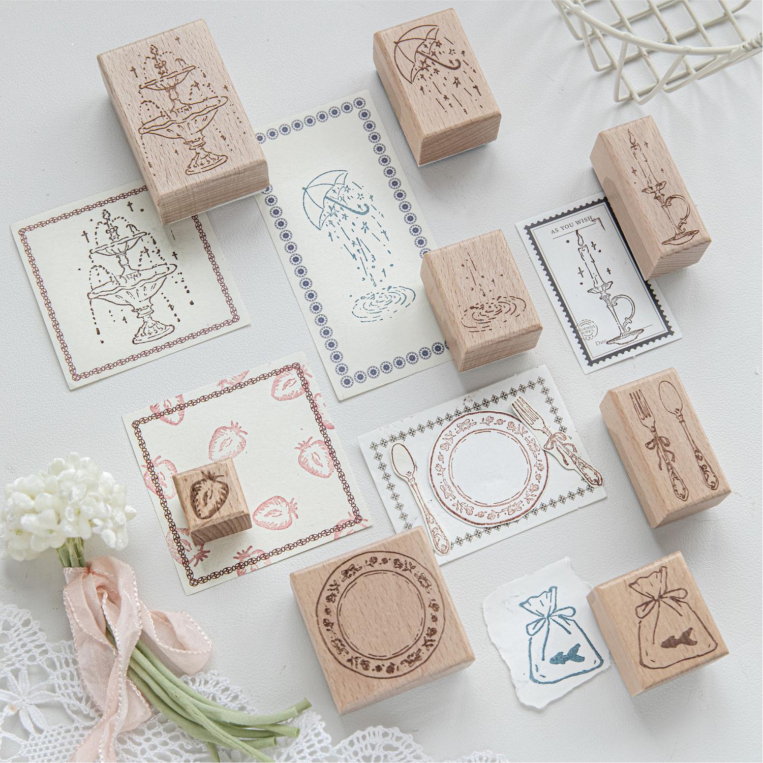 Candle Making Products - ชุดอุปกรณ์ตกแต่งโต๊ะอาหาร ชุดเทียนตกแต่งโต๊ะอาหาร ตราประทับไม้ DIY อุปกรณ์งานฝีมือ วัสดุสำหรับงาน