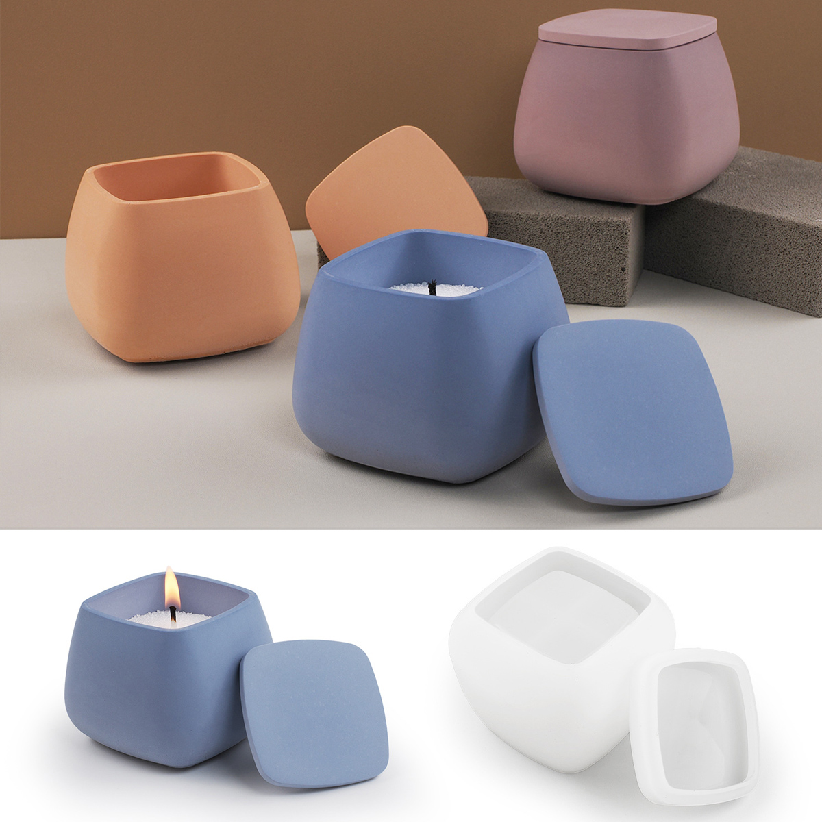 สแควร์เทียน Jar แม่พิมพ์ซิลิโค - Kraft Box Candle บทวิจารณ์และราคา