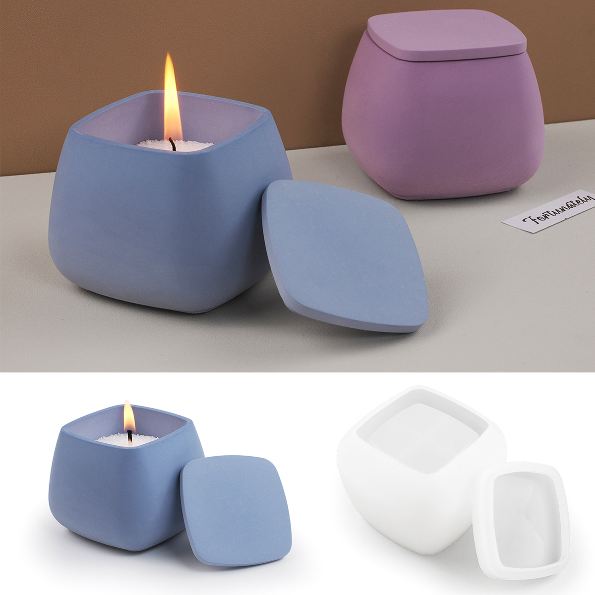 สแควร์เทียน Jar แม่พิมพ์ซิลิโค - Kraft Box Candle บทวิจารณ์และราคา