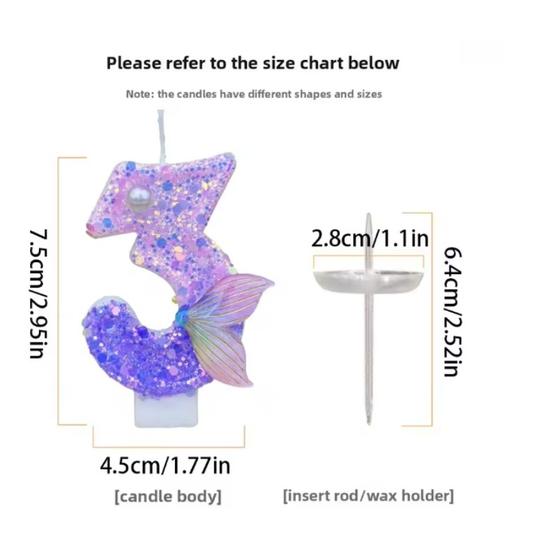 เทียนเลขหางนางเงือกไล่เฉดสีม่ว - Paraffin Candle Wax บทวิจารณ์และราคา