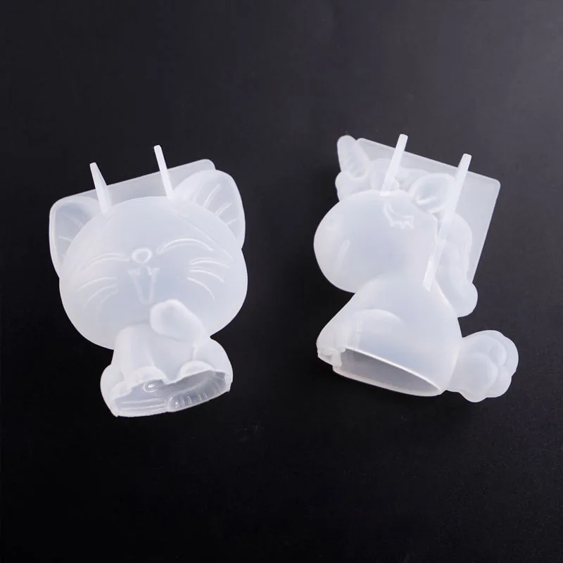 3D เรขาคณิตซิลิโคนยูนิคอร์นแมว - Candle Making Products บทวิจารณ์และราคา