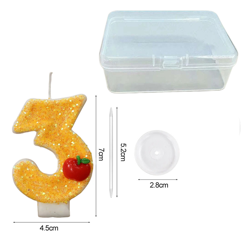 เทียนวันเกิดดิจิตอลสีเหลืองสด  - Paraffin Candle Wax บทวิจารณ์และราคา