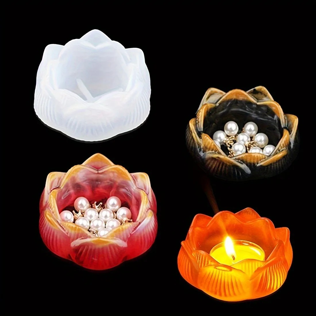1 PC DIY Lotus Flower ซิลิโคนเ - Kraft Box Candle บทวิจารณ์และราคา